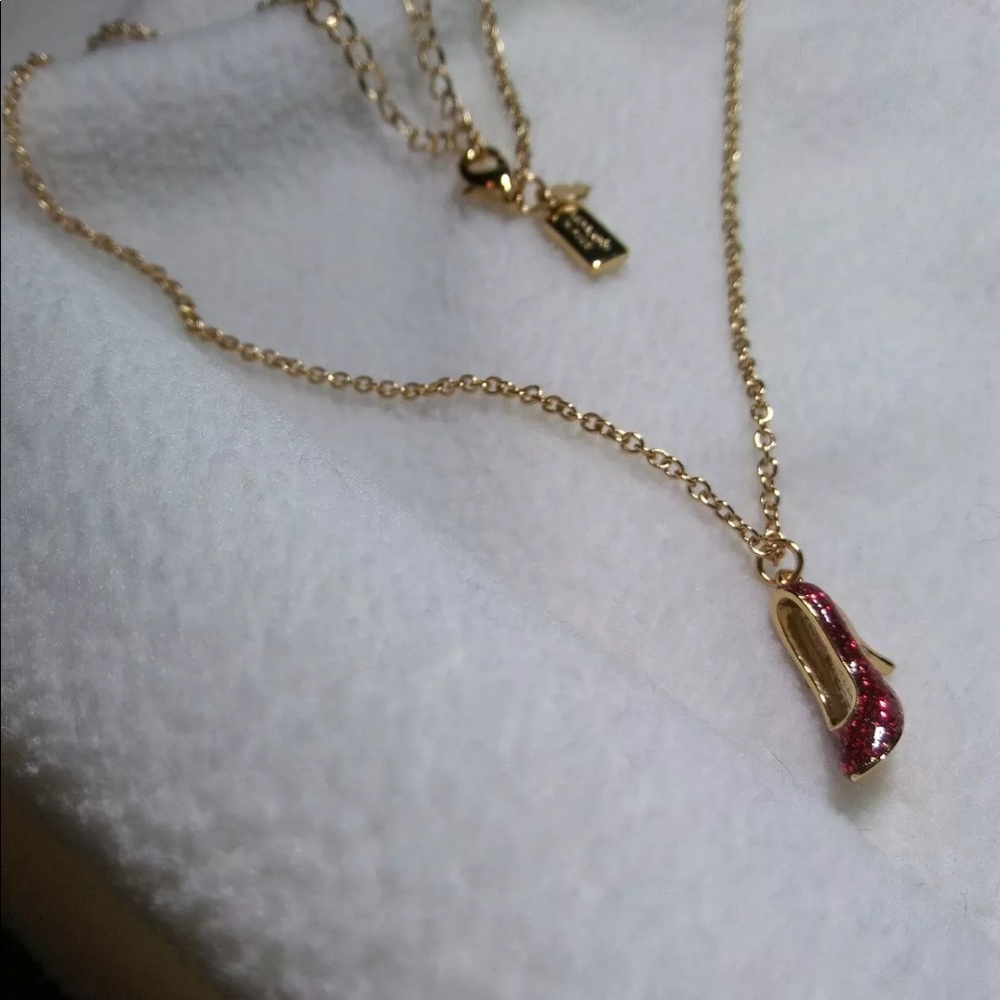 👠New! Kate Spade Red Glitter High Heel Necklace - Picture 4 of 5